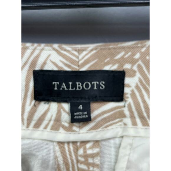 Talbot's Pants Womens size 4 Modern Fit taupe/cream ankle Straight - Picture 4 of 11